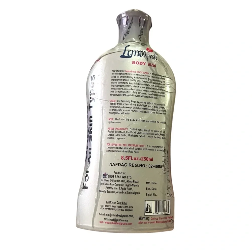 Lemon Fresh Body Wash, Shower & Bath Gel | 8.5 fl oz